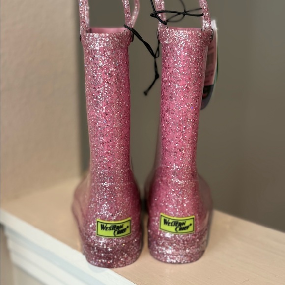NWT Western Chief Sz 12 Girls Abby Glitter Lighted Shimmer Rain Boots Waterproof - Picture 2 of 5